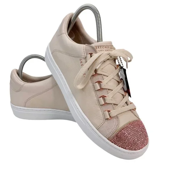 *SOLD* Skechers Street Womens Size 8.5 Los Angeles Pink Sneakers Sparkly Leather - Picture 6 of 15